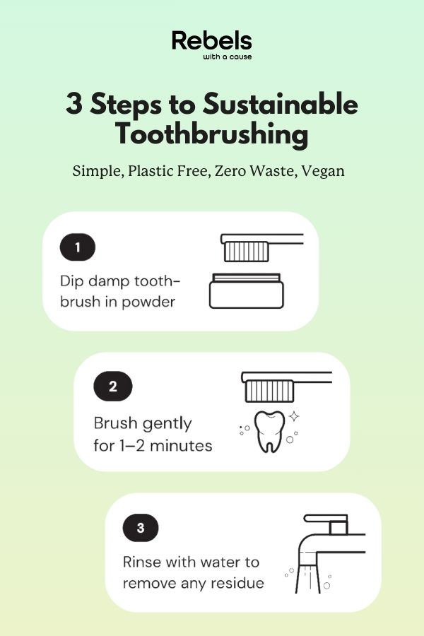 Toothpowder 3 step instructions