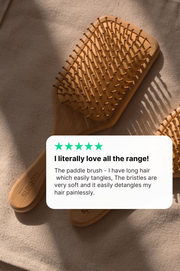 Bamboo Paddle Hairbrush (Square Head) 3 Bamboo Paddle Hairbrush (Square Head) - Image 3