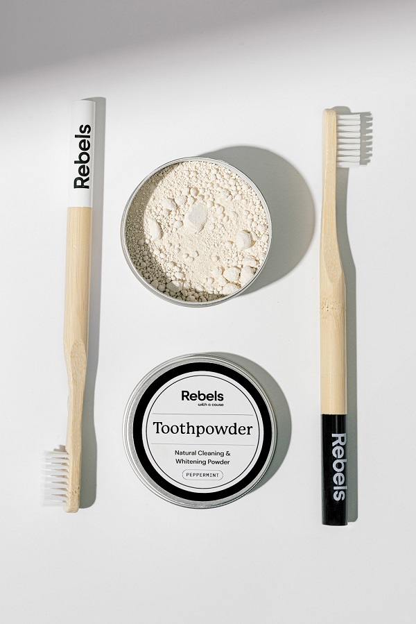 bamboo toothbrushes and toothpowder